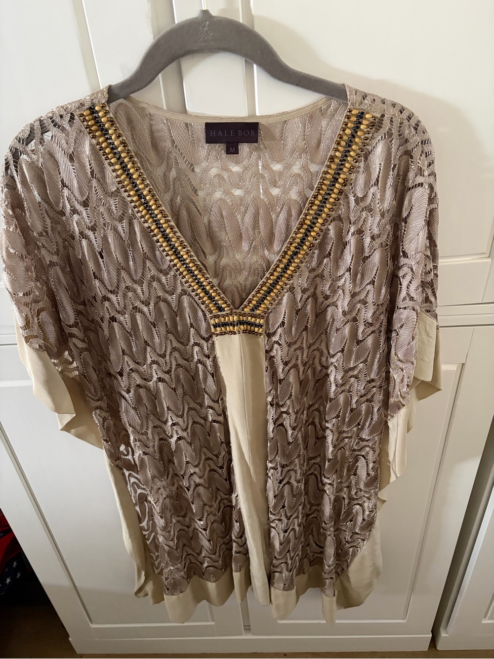 Hale Bob Taupe swimsuit cover up